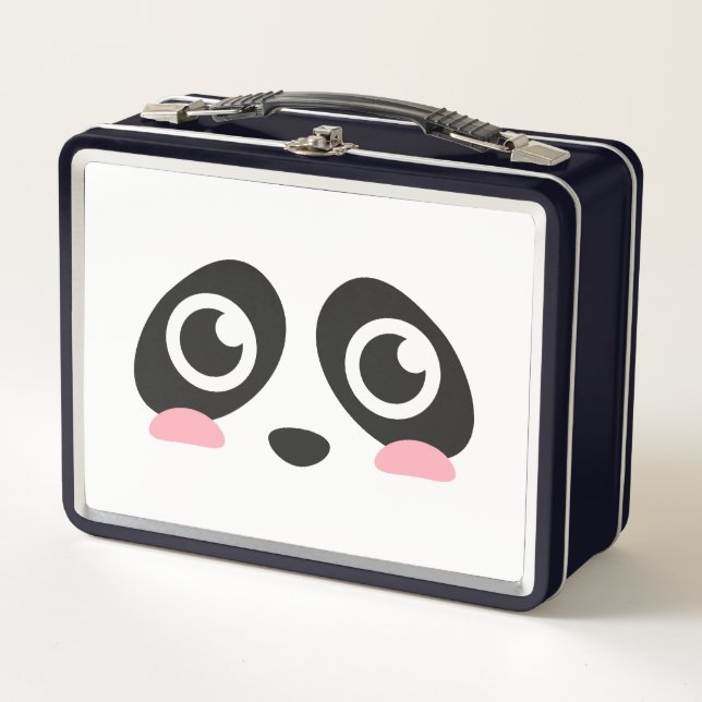 Cute Panda Face with Big Eyes Lunch Box (Front)