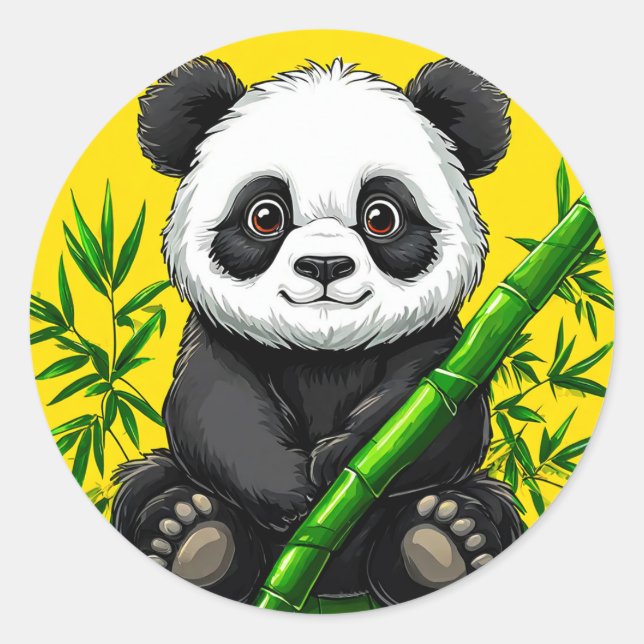 💚 Cute Panda For Fun Everyday Decor 💚 Classic Round Sticker (Front)