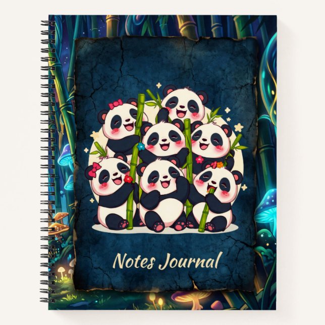 Cute Panda Friends Notes Journal (Front)