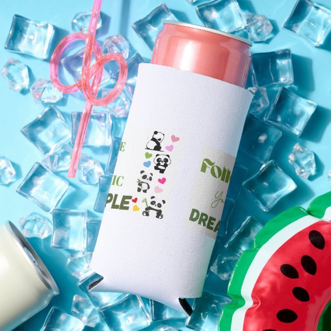 ​Cute Panda Graphic Tee with Slogan Seltzer Can Cooler (In Situ Summer)