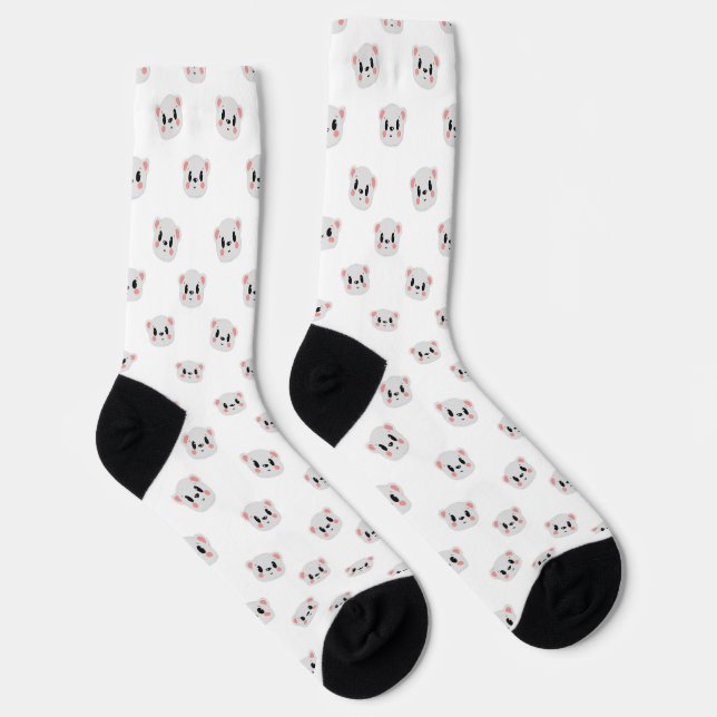 Cute Panda Grid Crew Socks (Right)