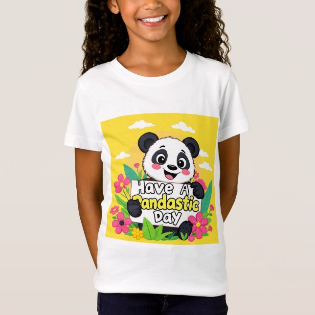 Cute Panda "Have A Pandastic Day"   T-Shirt (Front)