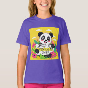 Cute Panda "Have A Pandastic Day"   T-Shirt