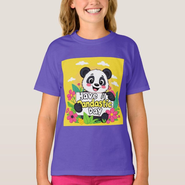 Cute Panda "Have A Pandastic Day"   T-Shirt (Front)