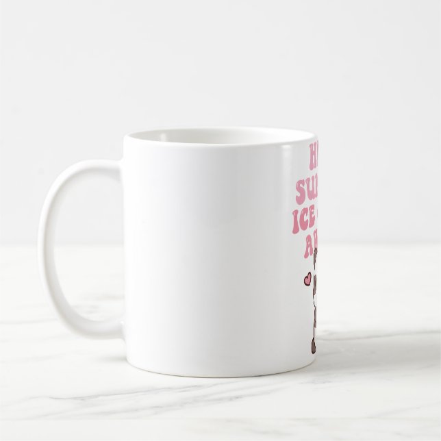 Cute Panda Hello Summer Ice Cream Awaits Coffee Mug (Left)