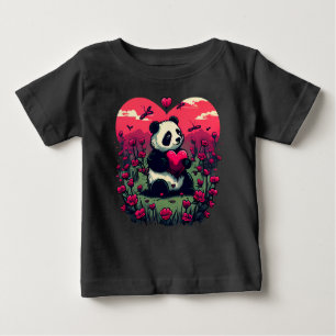 Cute Panda Holding Heart - Valentine's Day Gift Baby T-Shirt