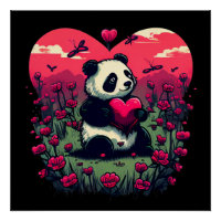 Cute Panda Holding Heart - Valentine's Day Gift