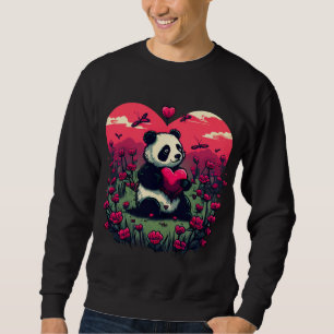 Cute Panda Holding Heart - Valentine's Day Gift Sweatshirt