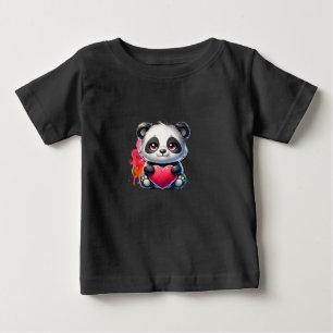 Cute panda hugging a heart baby T-Shirt