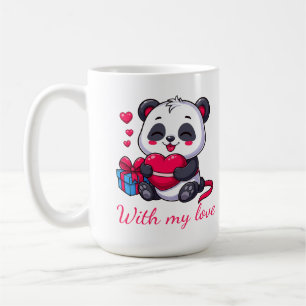 Cute Panda Hugging Heart Coffee Mug