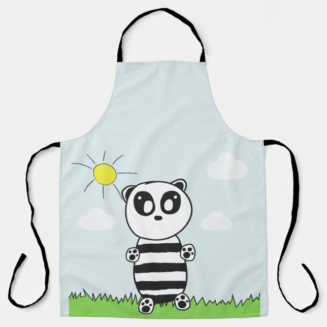 Cute Panda Illustration Apron (Front)
