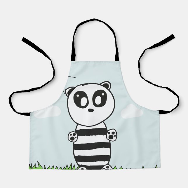 Cute Panda Illustration Apron (Front)