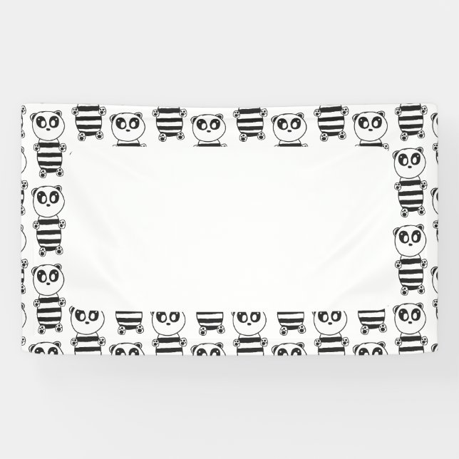 Cute Panda Illustration Banner (Horizontal)