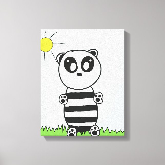 Cute Panda Illustration Canvas Print (Front)