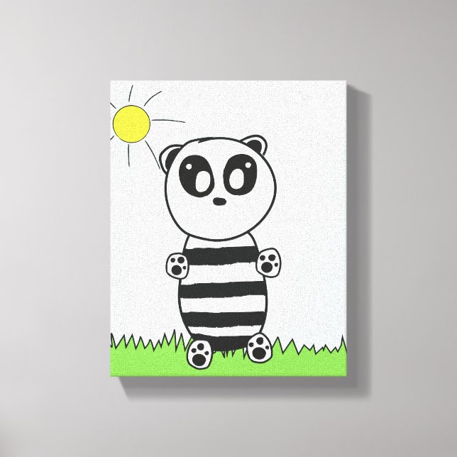 Cute Panda Illustration Canvas Print (Front)