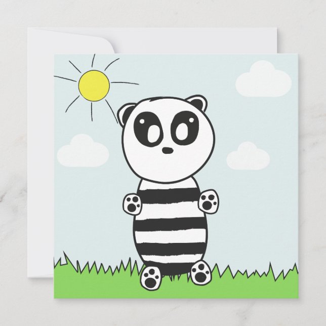 Cute Panda Illustration Card (Front)