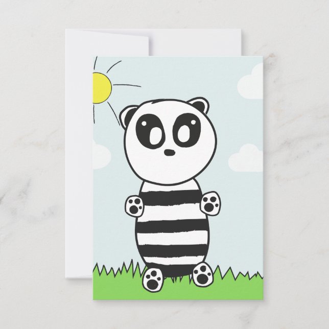 Cute Panda Illustration Card (Front)