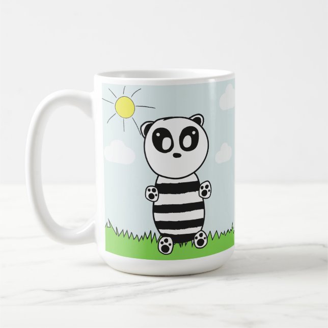 Cute Panda Illustration Coffee Mug (Left)