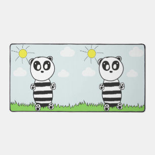 Cute Panda Illustration Desk Mat