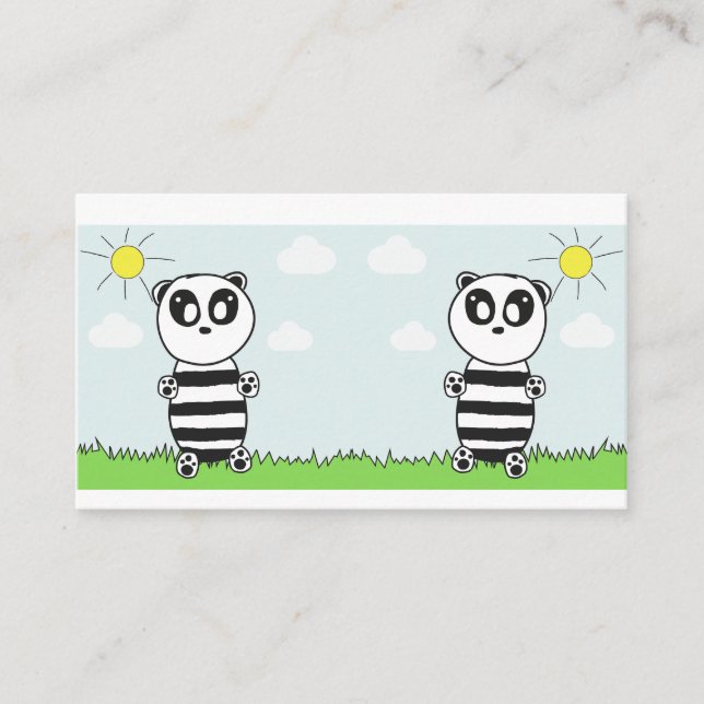 Cute Panda Illustration Enclosure Card (Front)