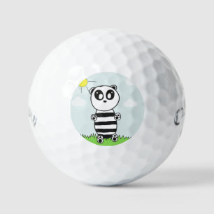 Cute Panda Illustration Golf Balls