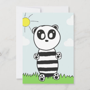 Cute Panda Illustration Invitation