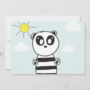 Cute Panda Illustration Invitation