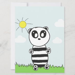 Cute Panda Illustration Invitation