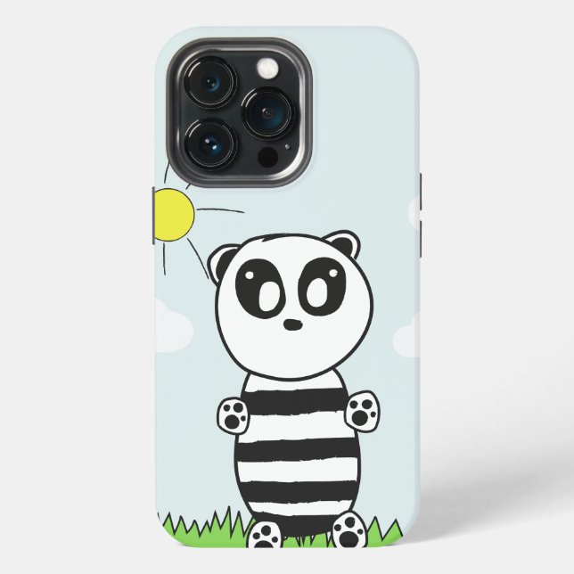 Cute Panda Illustration iPhone Case (Back)