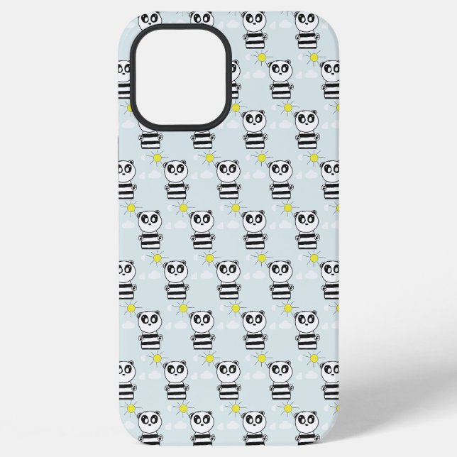 Cute Panda Illustration iPhone Case (Back)