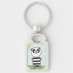 Cute Panda Illustration Key Ring