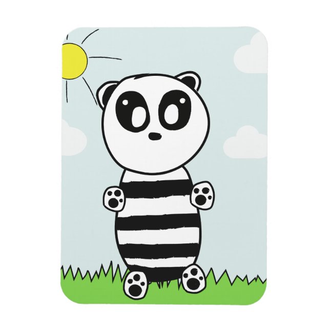 Cute Panda Illustration Magnet (Vertical)
