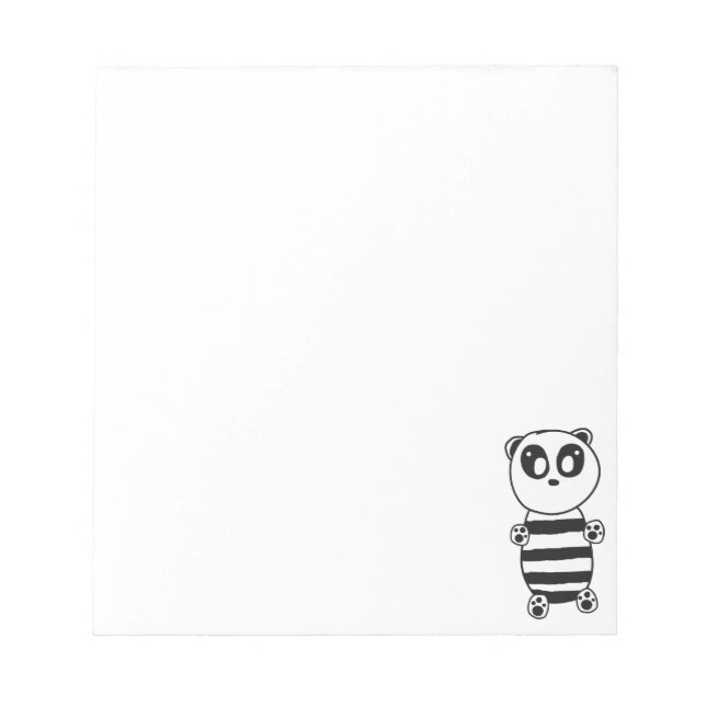 Cute Panda Illustration Notepad (Front)