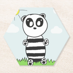 Cute Panda Illustration Paper Coaster