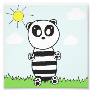 Cute Panda Illustration Photo Print