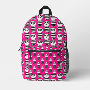 Cute Panda Illustration Printed Backpack