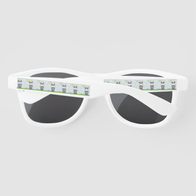 Cute Panda Illustration Sunglasses (Back)