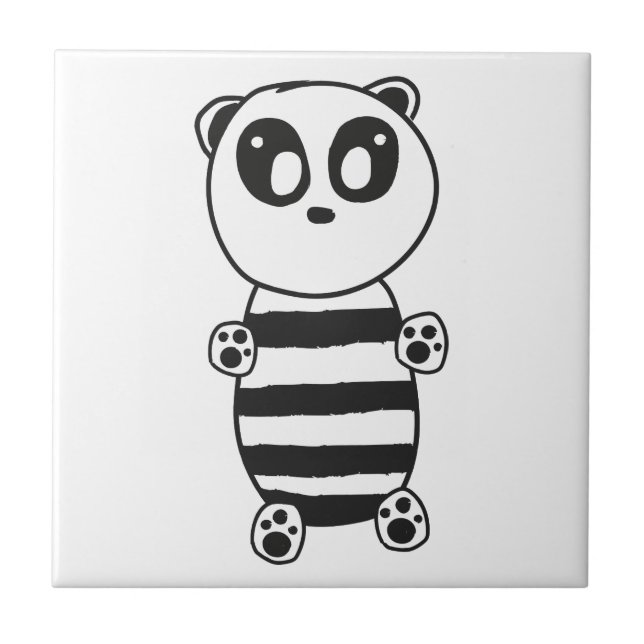 Cute Panda Illustration Tile (Front)