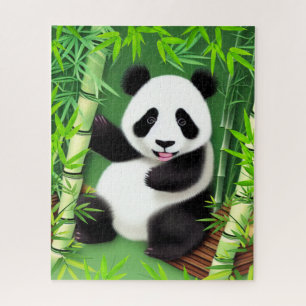 Cute Panda In A Bamboo Forest Jigsaw Puzzle