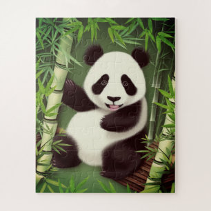 Cute Panda In A Bamboo Forest Jigsaw Puzzle