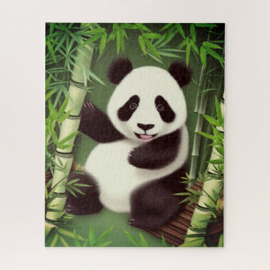 Cute Panda In A Bamboo Forest Jigsaw Puzzle
