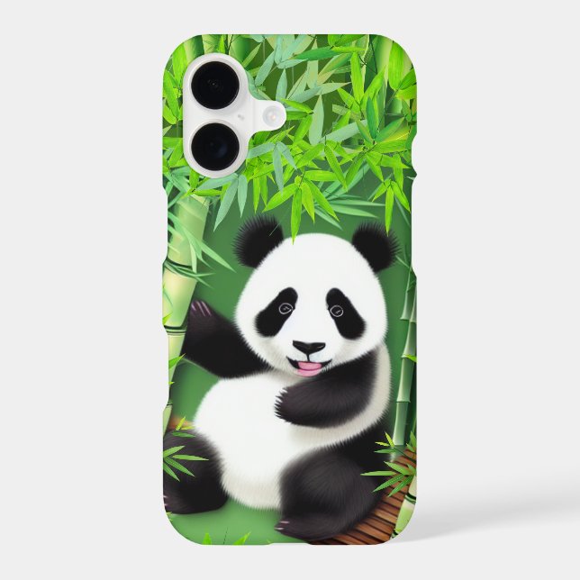 Cute Panda In Bamboo Forest iPhone 13 Case (Back)