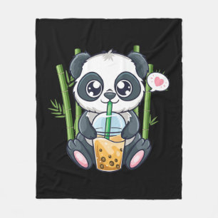 Cute Panda Kawaii Anime Otaku Japanese Bubble Boba Fleece Blanket