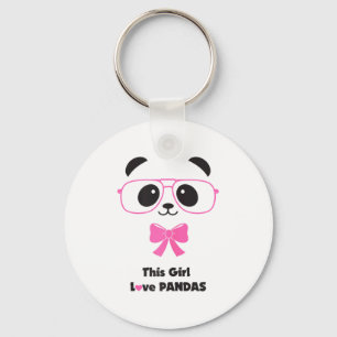 Cute Panda-loving Girl Funny Gles Bow Women  Key Ring