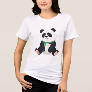 Cute Panda Mental Health Awareness Green Ribbon Su Tri-Blend Shirt