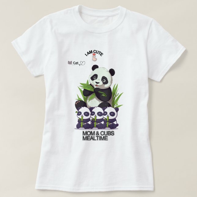 Cute Panda Mom T-Shirt – Adorable Mother’s Day Gif (Design Front)