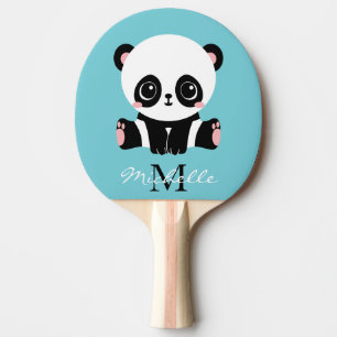 Cute Panda Monogram Name Table Tennis Gift Ping Pong Paddle