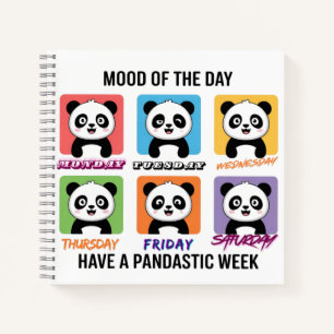 Cute Panda Mood of the Day Notebook – Kawaii Weekl