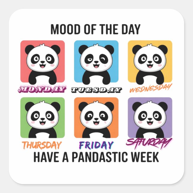 Cute Panda Mood of the Day Stickers (Front)