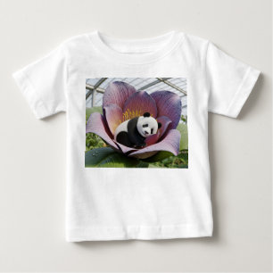 Cute Panda Napping Inside Giant Exotic Flower Baby T-Shirt